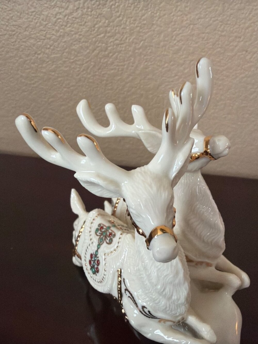 Lenox Dash Away All Reindeer Dasher & Dancer 24K Gold Porcelain MINT - No Box - Picture 8 of 14